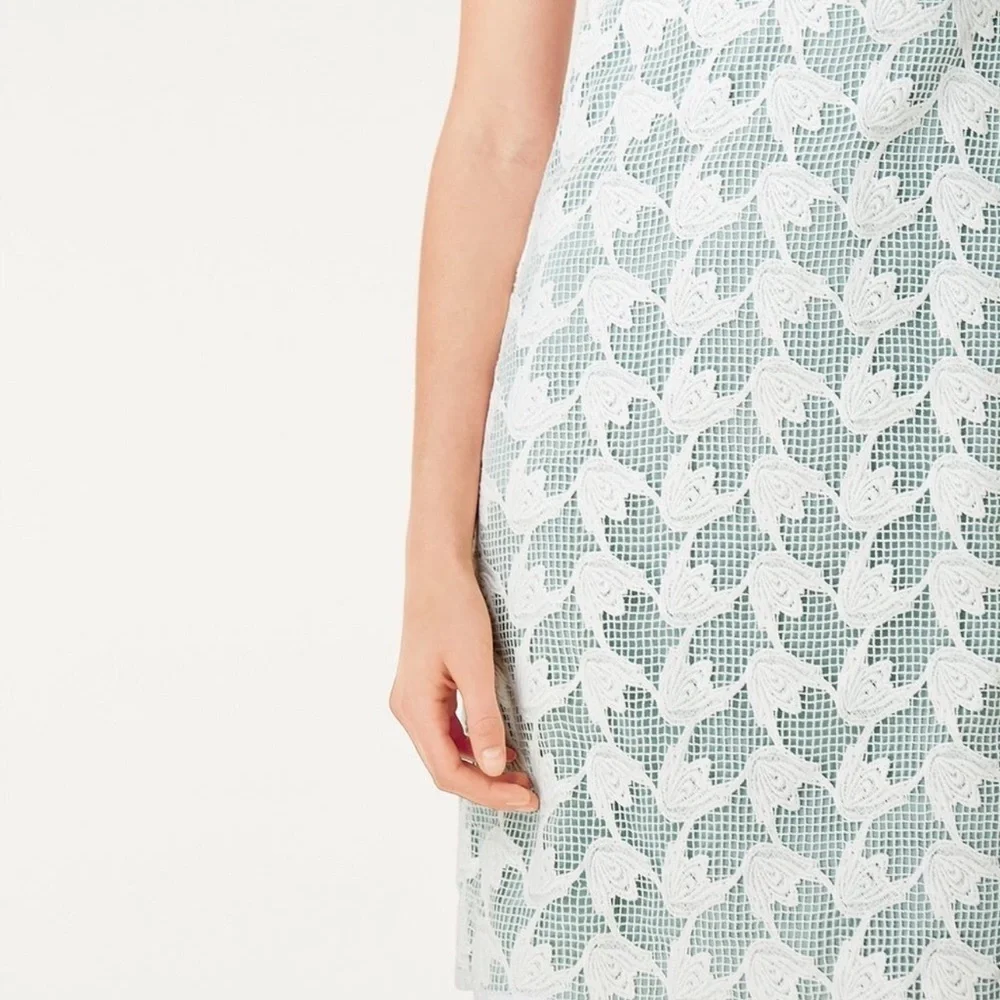 Tory Burch Brooklyn Lace Mini Dress Mint White Size 8
